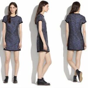 Madewell Blue Tweed Short Sleeve T Shirt Mini Dress
